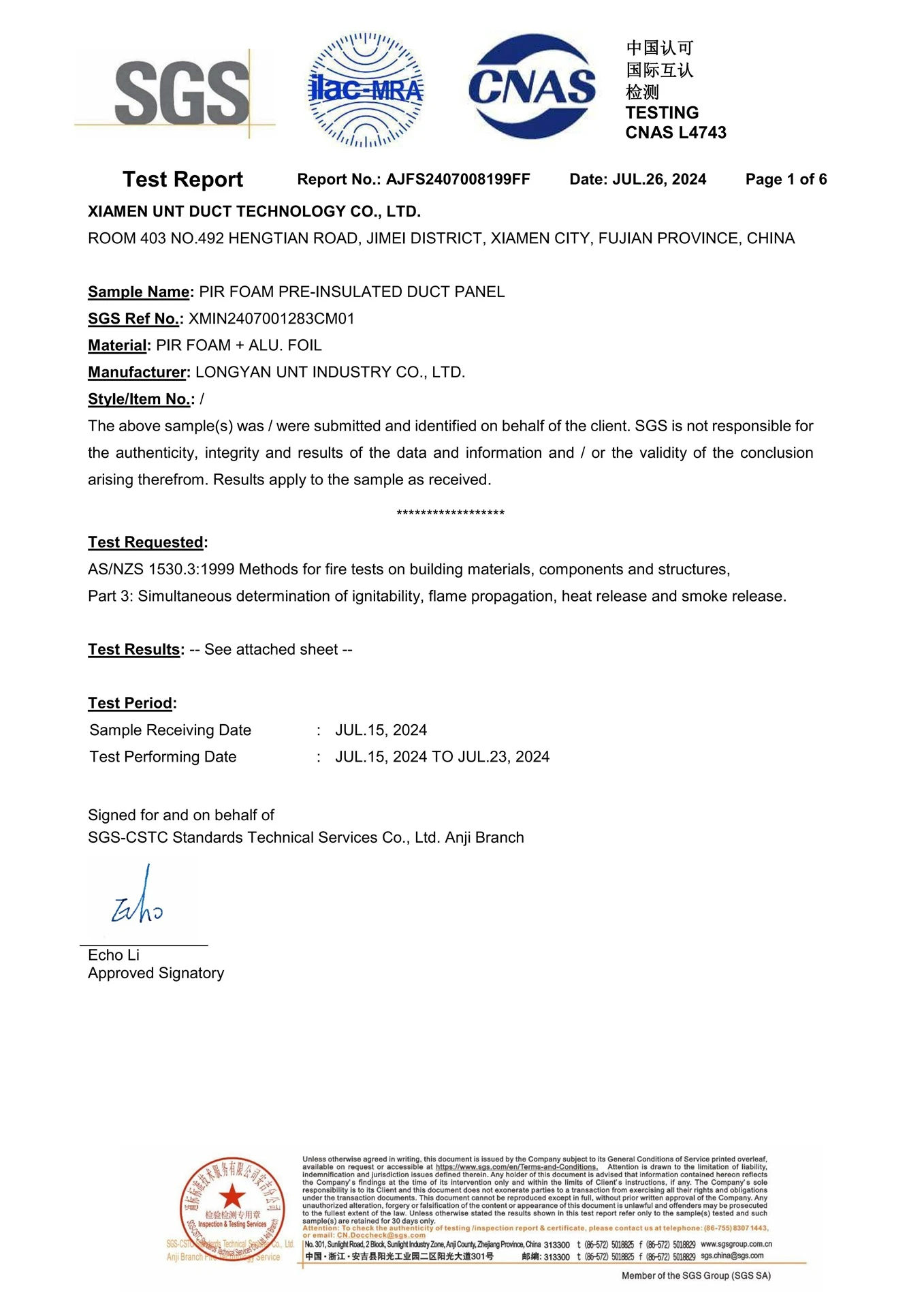 Fire Safety ASNZS 1530.3